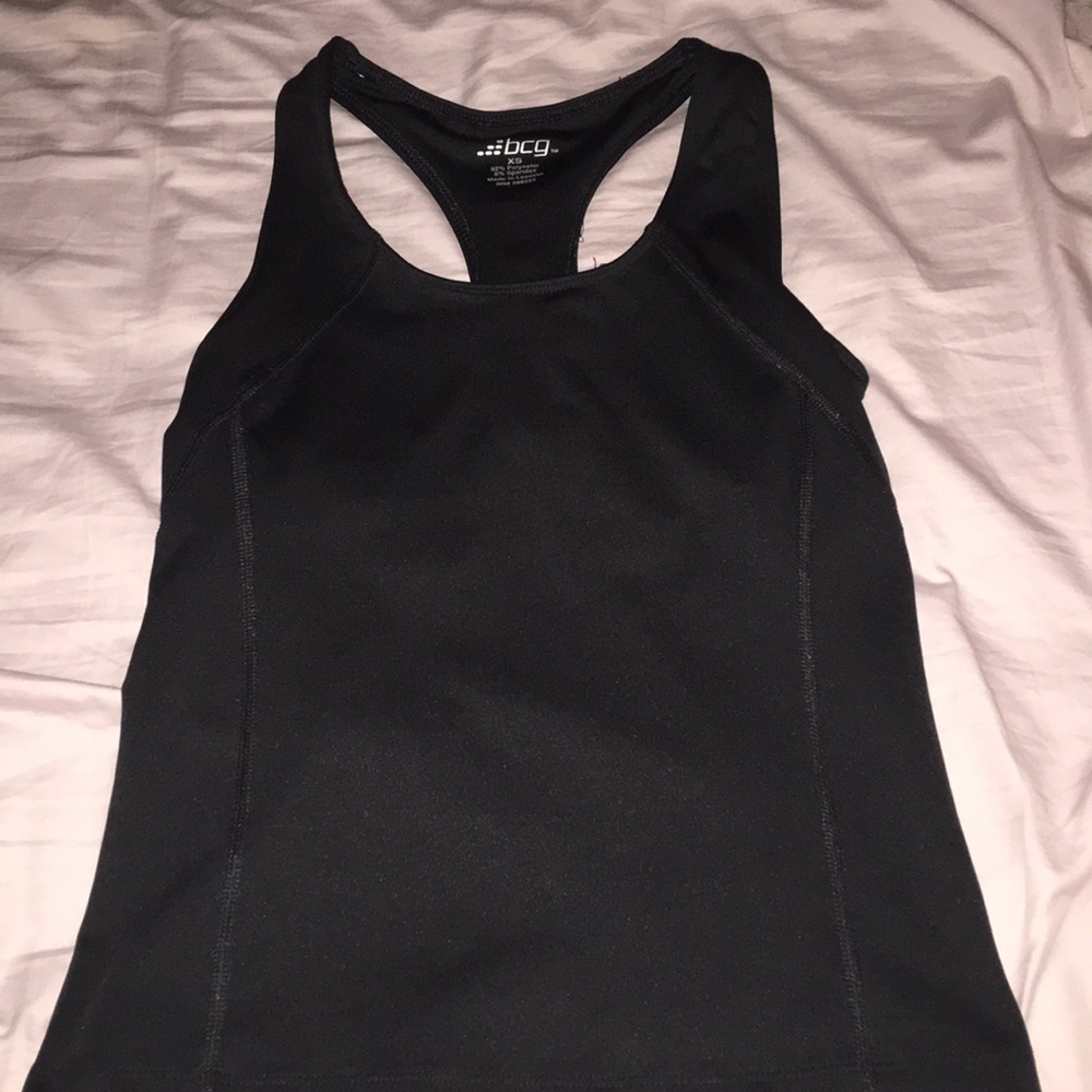 Black sweat proof workout razor back tank top